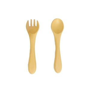 PRÍBORY PRE DETI 2KS SILIKÓNOVÉ KITCHISIMO ŽLTÉ vyobraziť