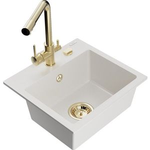 MEXEN/S MEXEN/S - Milo granitový drez vrátane batérie Duero, biela 6505-20-671600-50 vyobraziť