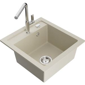 MEXEN/S MEXEN/S - Vito granitový drez 1-miska vrátane batérie Flora, béžová 6503-69-670401-00 vyobraziť