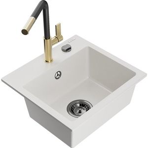 MEXEN/S MEXEN/S - Milo granitový drez 1-miska vrátane batérie Flora, biela 6505-20-670401-57-B vyobraziť