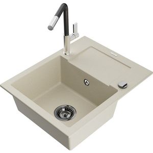MEXEN/S MEXEN/S - Enzo granitový drez 1-miska s odkvapkávačom vrátane batérie Flora, béžová 6506-69-670401-07-B vyobraziť