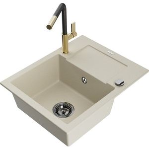 MEXEN/S MEXEN/S - Enzo granitový drez 1-miska s odkvapkávačom vrátane batérie Flora, béžová 6506-69-670401-57-B vyobraziť