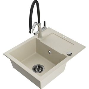 MEXEN/S MEXEN/S - Enzo granitový drez s odkvapkávačom vrátane batérie Duo, béžová 6506-69-671701-07-B vyobraziť