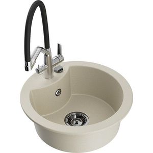 MEXEN/S MEXEN/S - Diego granitový drez 1-miska vrátane batérie Duo, béžová 6512-69-671701-07-B vyobraziť