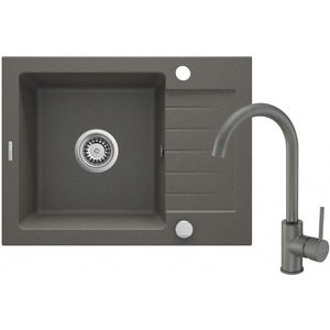 DEANTE DEANTE - Zorba antracit metalic - Granitový drez vrátane batérie, 1 - bowl s odkvapkávačom ZQZAT11A vyobraziť