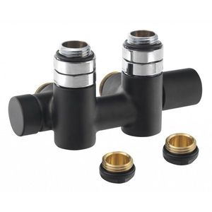 SAPHO - TWIN COMBI pripojovacia súprava ventilov pre stredové pripojenie, pravá, čierna mat CP461BS vyobraziť