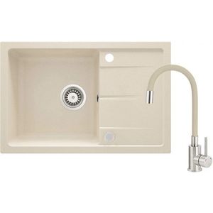 DEANTE DEANTE - Iba béžový granitový drez s batériou, s ohybným výtokom ZRDG5113 vyobraziť