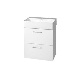 Mereo Leny, kúpeľňová skrinka s keramickým umývadlom 50 cm, biela, nové madlo CN810N vyobraziť