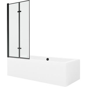 MEXEN/S - Cube obdĺžniková vaňa 170 x 80 cm s panelom + vaňová zástena 80, čierna vzor 550517080X9208027070 vyobraziť