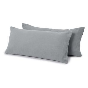 Poťahy na vankúše so vzorom mušlí, 2 ks, sivé, cca 80 x 40 cm vyobraziť