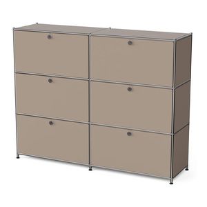 Kovová komoda »CN3« so 6 výklopnými priečinkami, hnedosivá vyobraziť