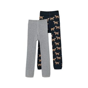 Detské pletené legínsy s výšivkou, 2 ks vyobraziť