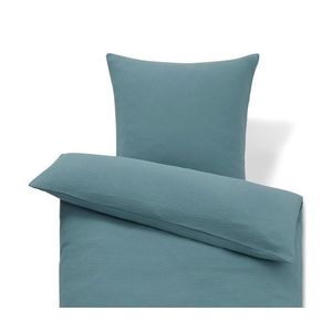 Mušelínová posteľná bielizeň, modrá, štandardná veľkosť vyobraziť