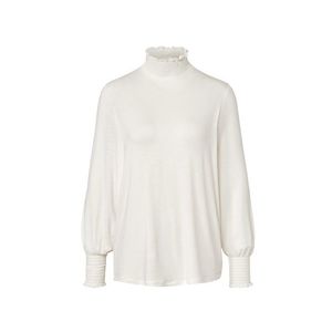 Blúzkové tričko so stojačikom, krémové vyobraziť