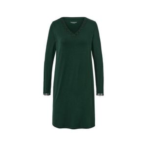 Nočná košeľa s čipkovaným lemom, tmavozelená vyobraziť