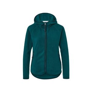 Flaušová bunda s kapucňou, petrolejová vyobraziť