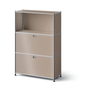 Kovová komoda »CN3 Slim Line« s 2 výklopnými priečinkami, hnedosivá vyobraziť