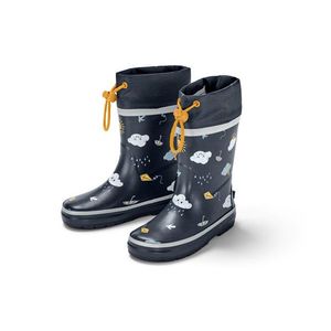 Detské gumové čižmy, tmavomodré s potlačou v podobe dáždnikov vyobraziť