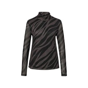 Vzorované tričko zo sieťoviny s rolákovým golierom vyobraziť