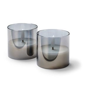 Sviečky z pravého vosku s LED diódou v skle, 2 ks, malé vyobraziť