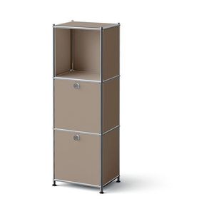 Kovová komoda »CN3 Slim Line« s 2 výklopnými priečinkami, hnedosivá vyobraziť