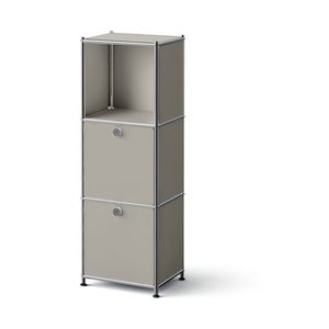 Kovová komoda »CN3 Slim Line« s 2 výklopnými priečinkami, svetlosivá vyobraziť