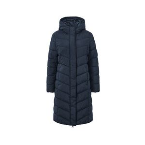 Prešívaný kabát s kapucňou, tmavomodrý vyobraziť