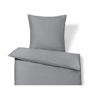 Posteľná bielizeň z bavlny a saténu, sivá, štandardná veľkosť vyobraziť