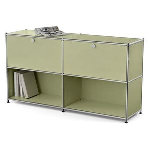 Kovový regál »CN3« s 2 výklopnými priehradkami, pistáciová vyobraziť