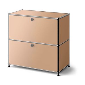 Nízka kovová komoda »CN3« s výklopnými priečinkami, karamelová vyobraziť