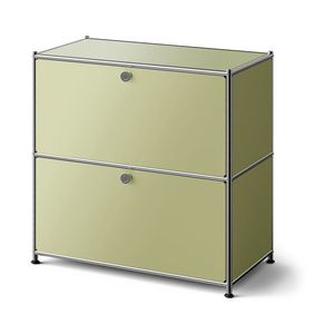 Nízka kovová komoda »CN3« s výklopnými priečinkami, pistáciová vyobraziť