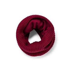 Pletený kruhový šál, červený vyobraziť