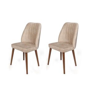 Súprava jedálenských stoličiek Alfa Cream and Walnut, 2 ks vyobraziť