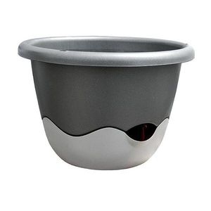 Samozavlažovací kvetináč Mareta 25 antracit, závesný, Plastia, pr. 25 cm vyobraziť