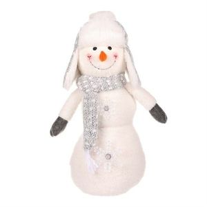 Vianočná dekorácia Snehuliak s LED hviezdami, v. 40 cm, biela vyobraziť