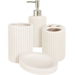 Kúpeľňová súprava Stripes, 4 ks, biela vyobraziť