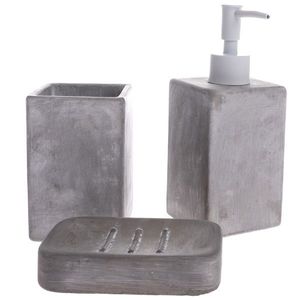 Súprava cementových kúpeľňových doplnkov Bain 3 ks, sivá vyobraziť