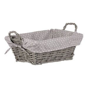 Prútený kôš s látkou sivá, 35 x 25 x 13 cm vyobraziť
