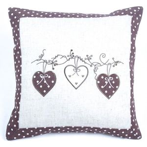 BO-MA Trading Obliečka na vankúšik Srdiečka bodka hnedá, 40 x 40 cm vyobraziť