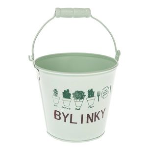 Kovový obal na kvetináč Bylinky zelená, 12 x 10 cm vyobraziť