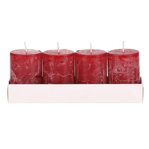 Súprava sviečok, červená, 4 ks, parafín vyobraziť