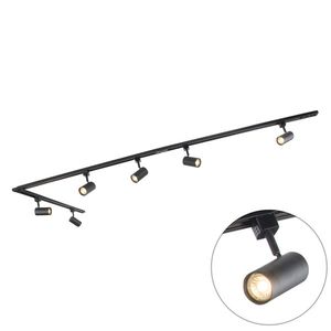 Moderný koľajnicový systém so 6 bodovými svetlami čierny 1-fázový 286 cm - Iconic Jeana vyobraziť