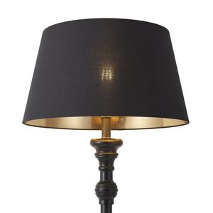 Stojacia lampa s tienidlom 45 cm čierna so zlatým interiérom - Classico vyobraziť