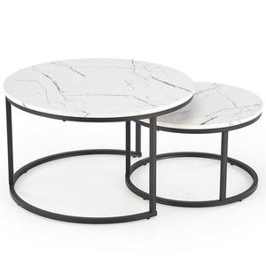 Konferenčný stolík Java biela mramor/čierna vyobraziť