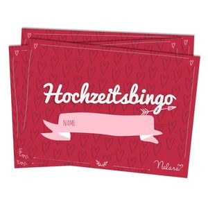 Spielehelden Svadobné bingo 16 otázok o vlastnostiach 50 ks. Dizajn srdcaDIN A5 vyobraziť