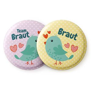 Spielehelden Odznaky Vogel II Dievčenská rozlúčka so slobodou 12 odznakov 5, 6 cm extra veľké Darček na dievčenskú rozlúčku so slobodou vyobraziť