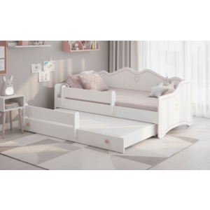 ArtAdrk Detská posteľ s prístelkou EMKA II | biela/ružová 80 x 160 cm vyobraziť