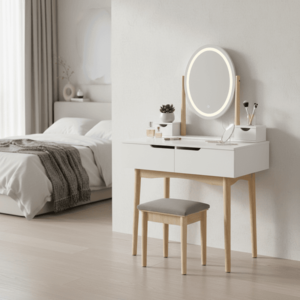 ArtJum Toaletný stolík WERRY s oválnym LED zrkadlom vyobraziť