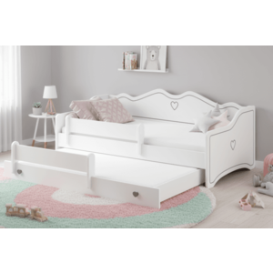 ArtAdrk Detská posteľ s prístelkou EMKA II | biela/sivá 80 x 160 cm vyobraziť