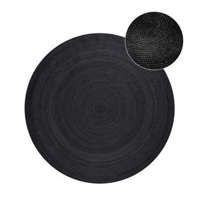 Čierny obojstranný/ručne tkaný jutový okrúhly koberec ø 140 cm Braided – Hanse Home vyobraziť